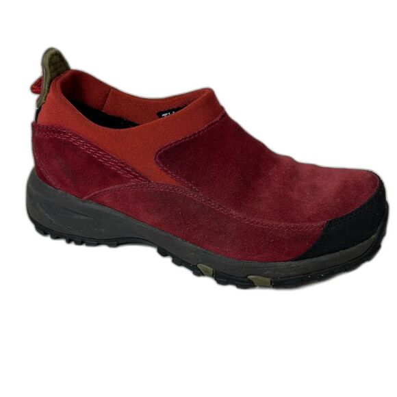 L.L. Bean Rust Red Suede Leather Thinsulate Slip-On Clog Mocs Size 8 - Picture 1 of 12